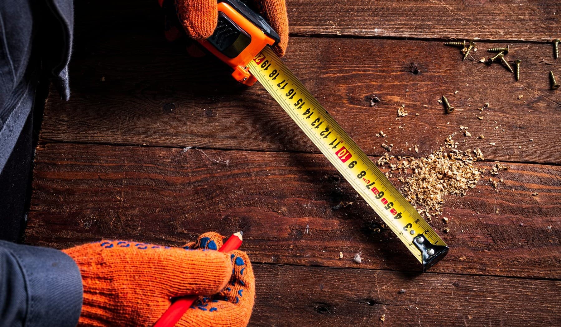 Representative deck surface measurement and fastening detail