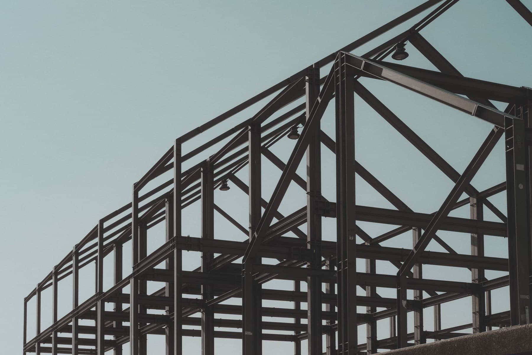 Representative structural steel framing used in commercial construction